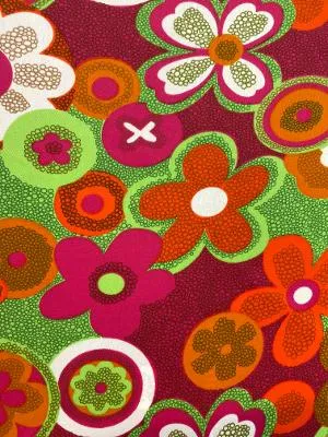 Pink Green Orange Fun Flower Girl Print ITY