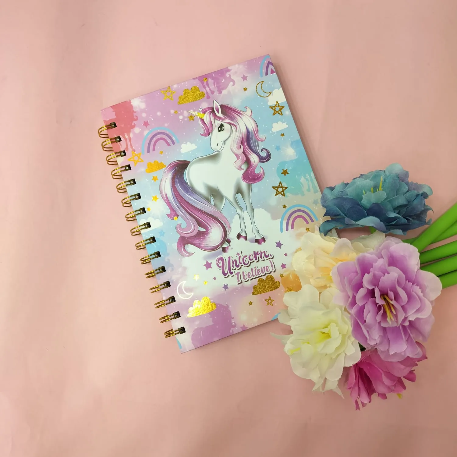 Printed Unicorn  Theme Diary.