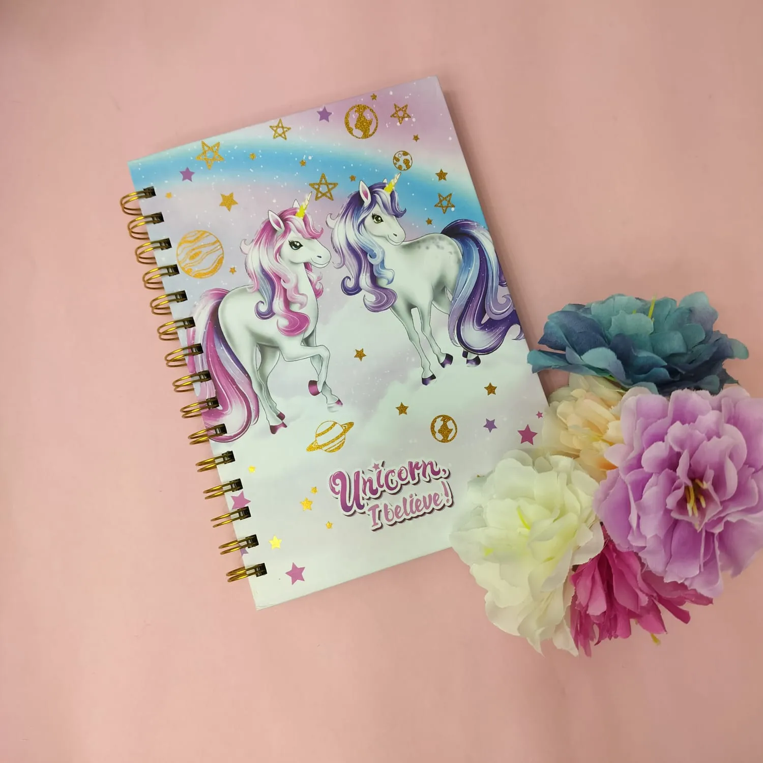 Printed Unicorn  Theme Diary.