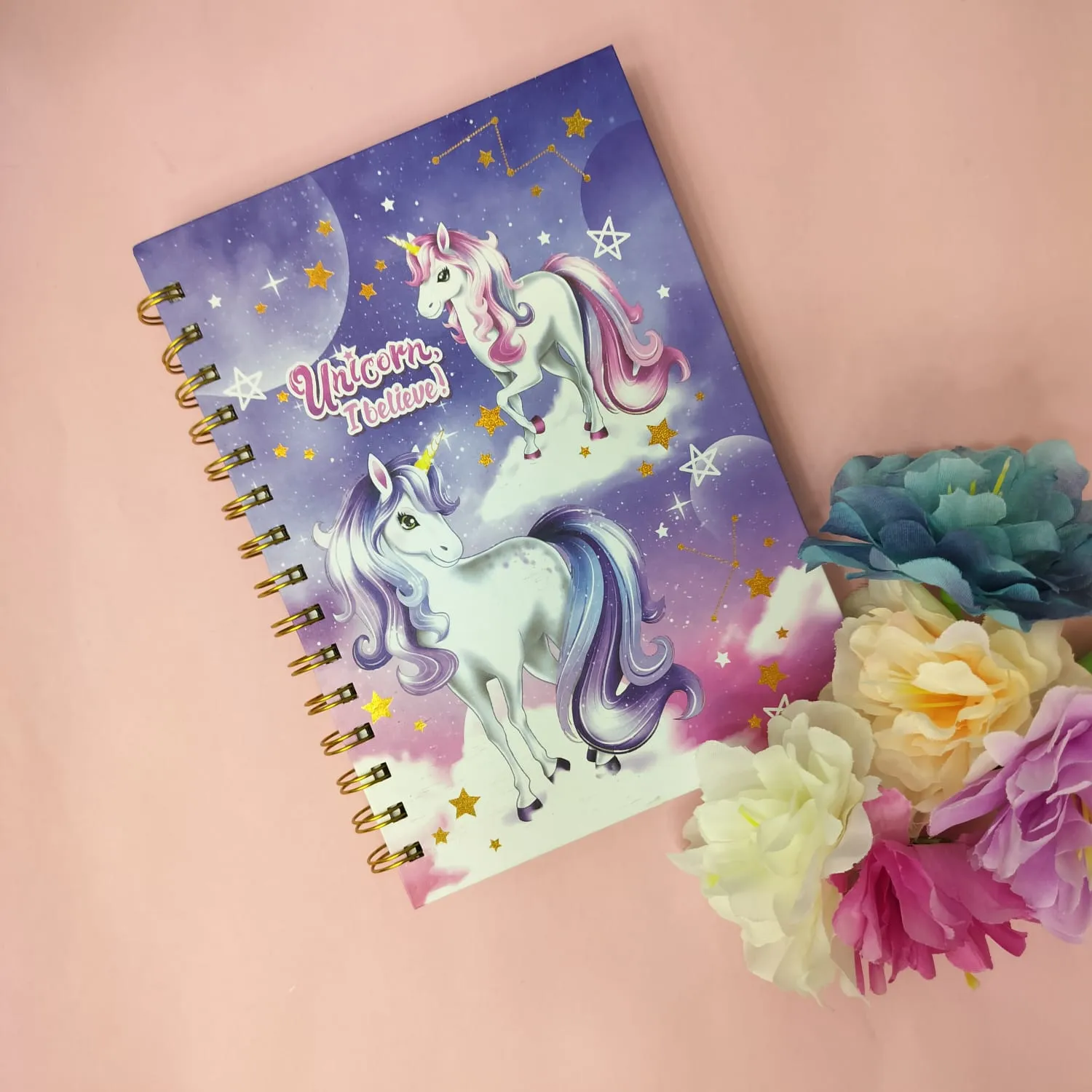 Printed Unicorn  Theme Diary.