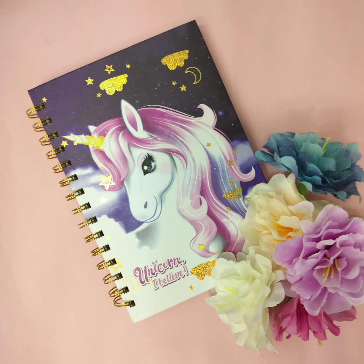 Printed Unicorn  Theme Diary.