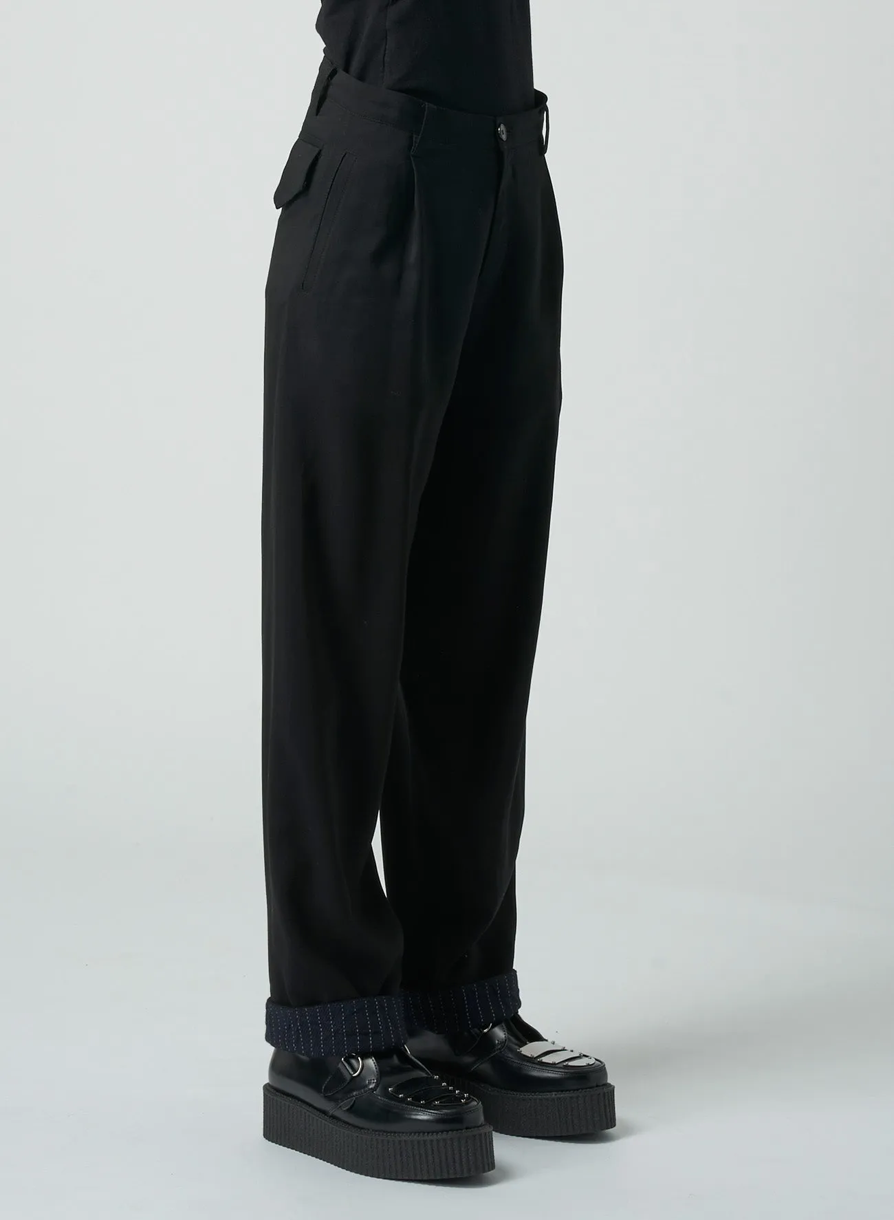 RAYON/GABARDINE STRAIGHT LEG PANTS