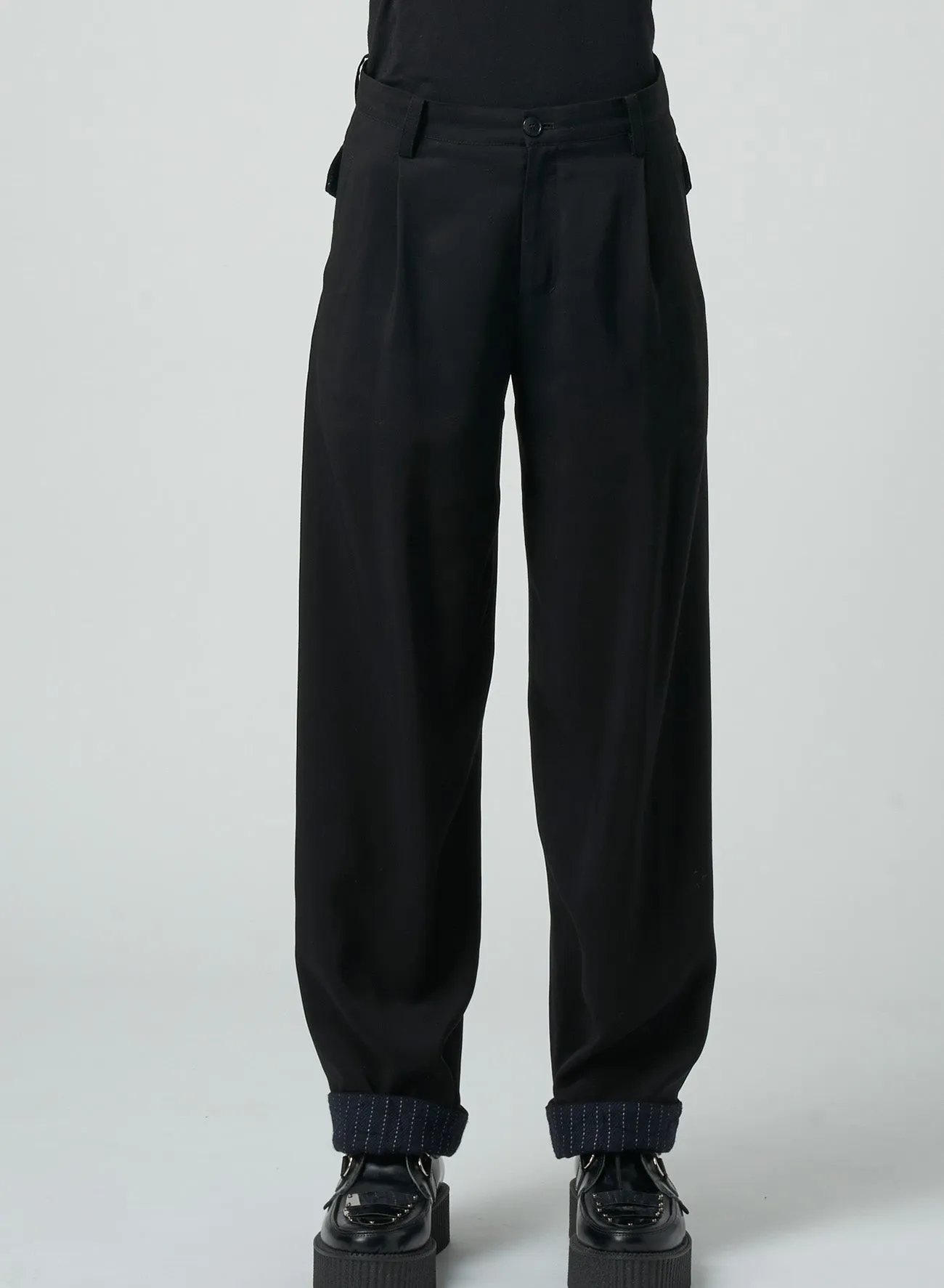 RAYON/GABARDINE STRAIGHT LEG PANTS