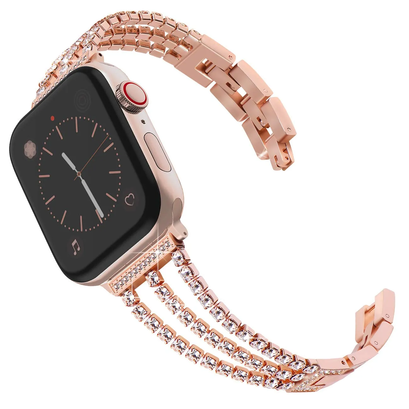 Rhinestone Diamond look Chain Band for Apple Watch Band Stainless Steel