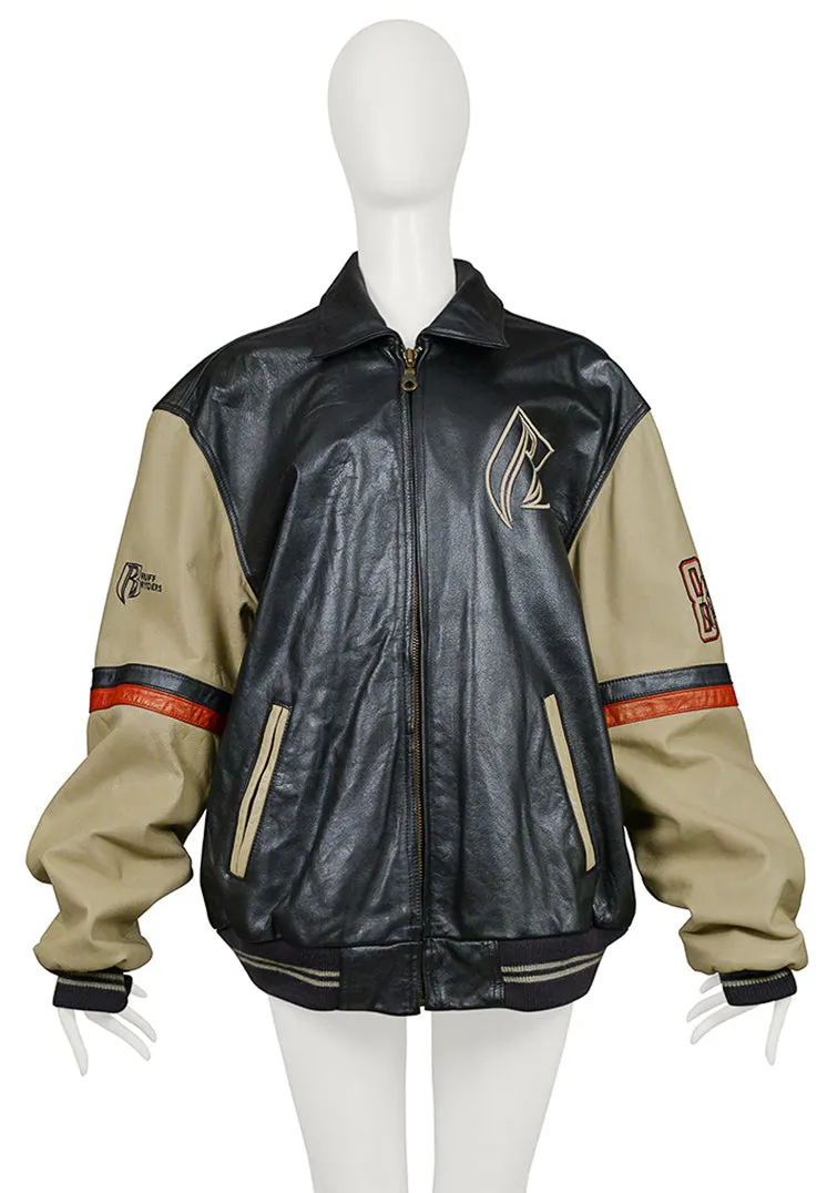 RUFF RYDERS UNISEX LEATHER BOMBER JACKET