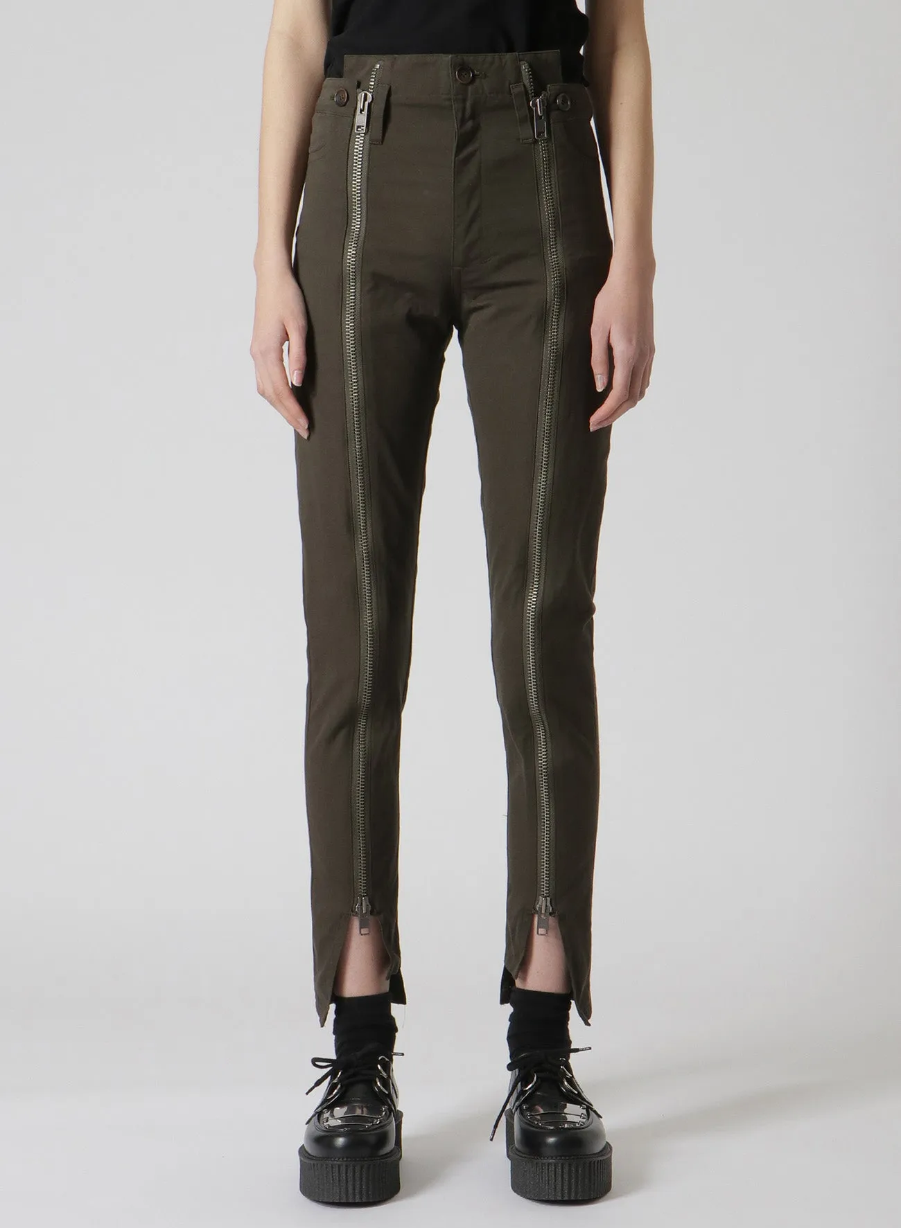 SLIM FIT PANTS WITH LEG ZIPPERS