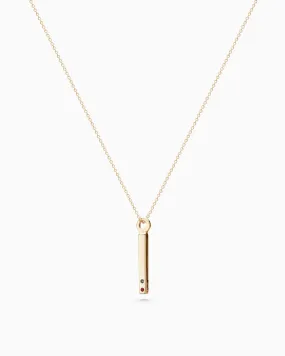 Square Drop Birthstone Pendant | Yellow Gold