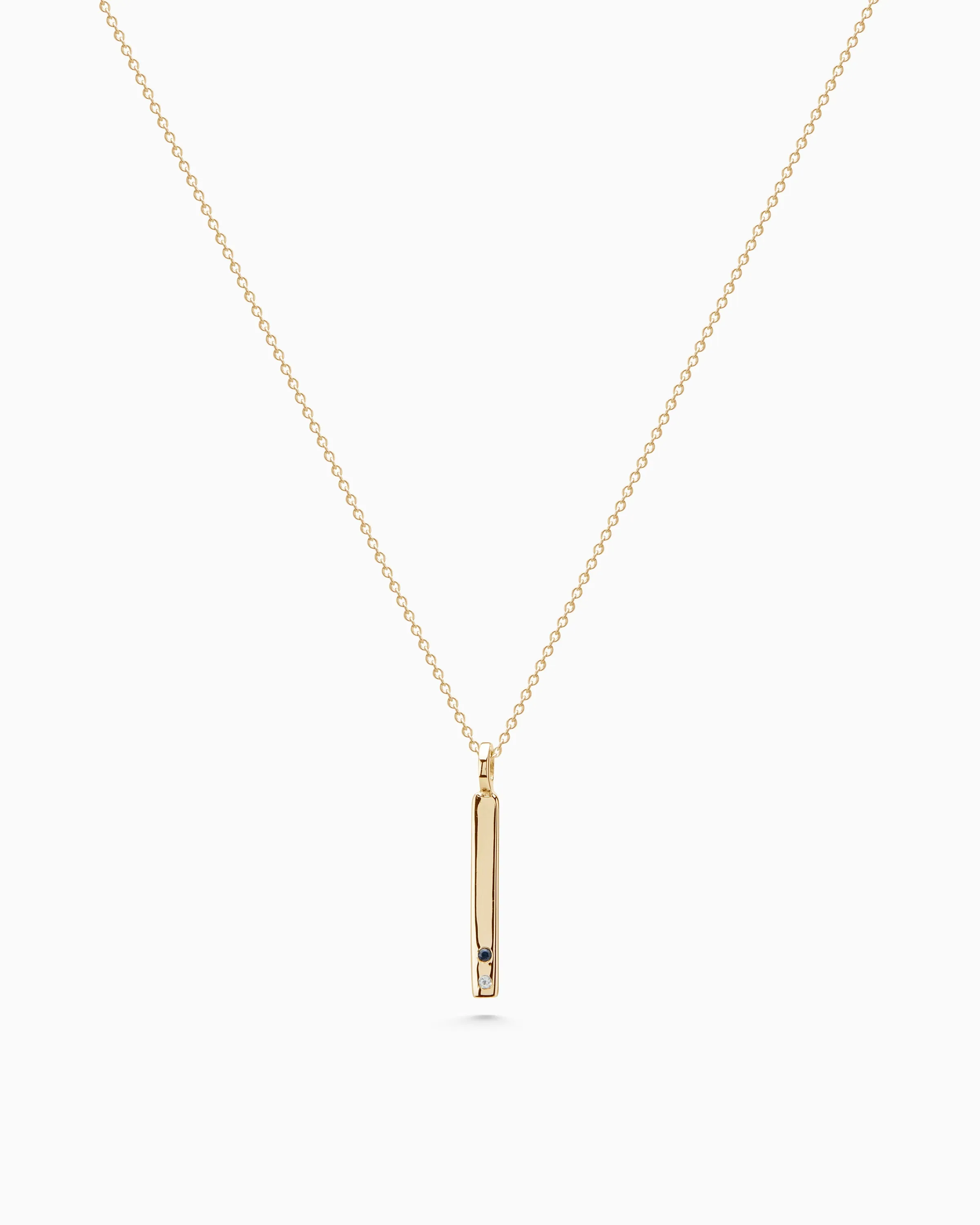 Square Drop Birthstone Pendant | Yellow Gold