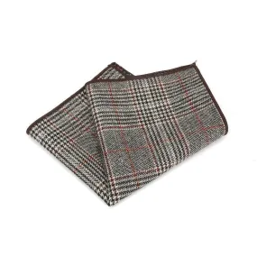 Tartan Plaid Grey Wool Pocket Square