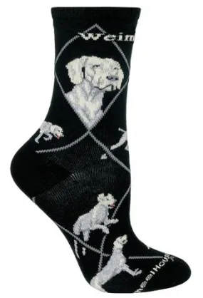 Wheel House Designs Weimaraner on Black Sock