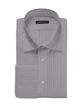 WHITE-ON-GREY STRIPE SHIRT