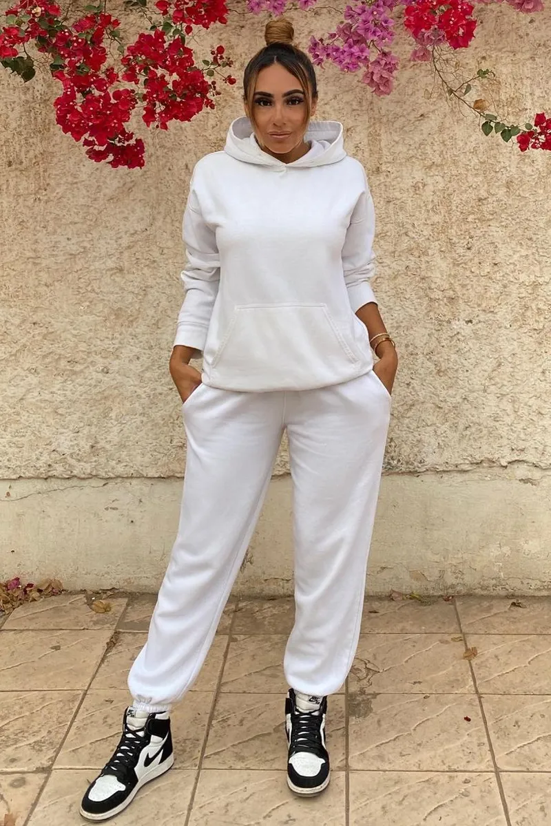 White Soft Fleece Hoodie - Maia